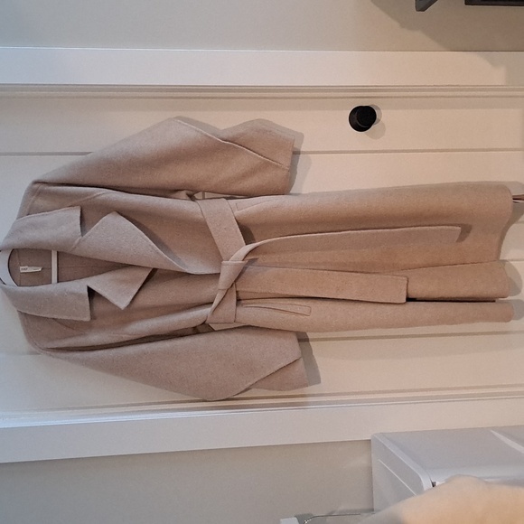 NWT Sylvia Alpaca Wool Belted Trench Coat (Buttermilk) - NAP Loungewear - Picture 9 of 15